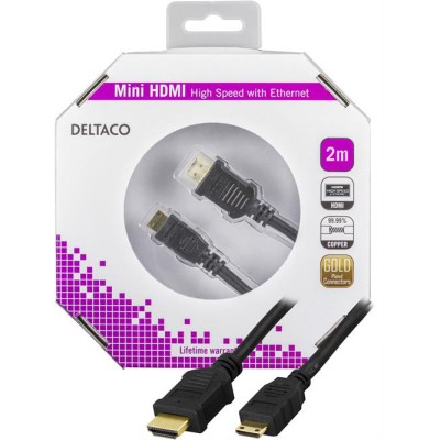 DELTACO HDMI to Mini HDMI cable 2m