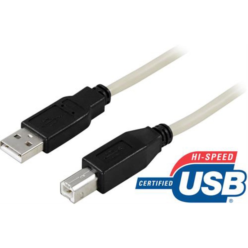 DELTACO USB 2.0 cable Type A male - Type B male 2m