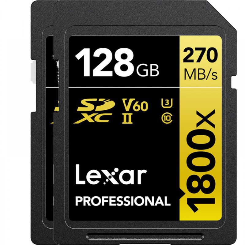 Lexar 128GB UHS-II 1800x V60 (Twin Pack)