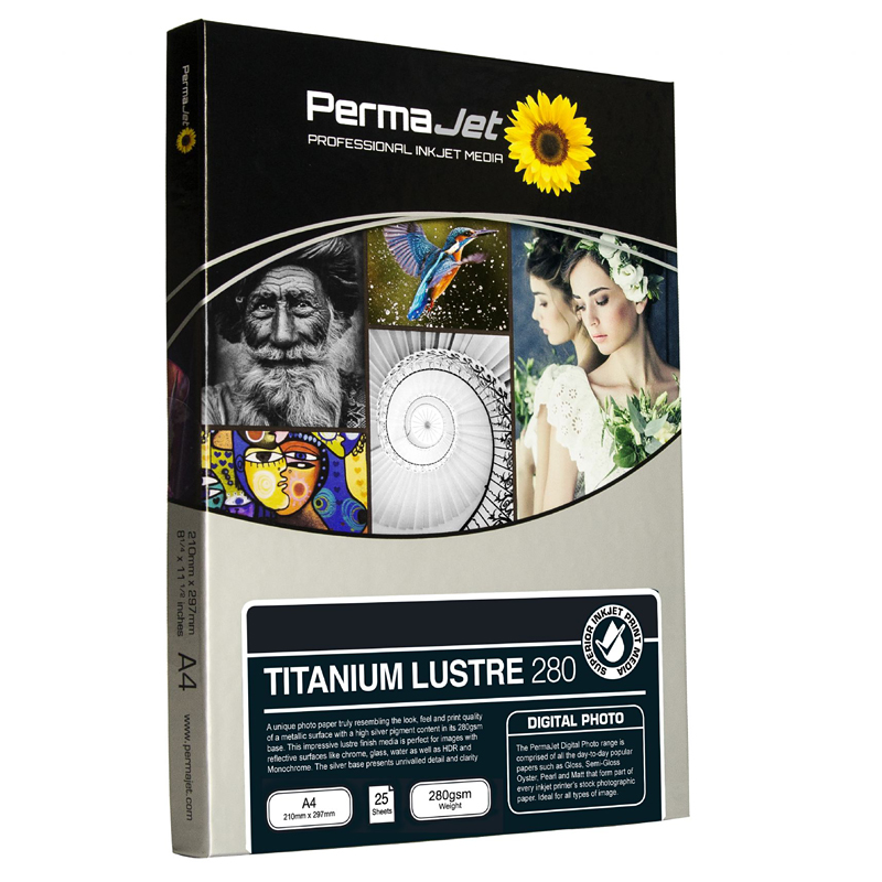 PermaJet Titanium Lustre 280gsm InkJet Paper A4 25 Sheets