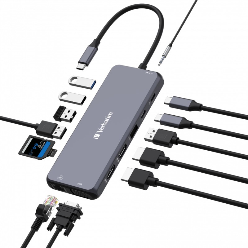 Verbatim USB-C Pro Multiport Hub CMH-14: 14 Ports