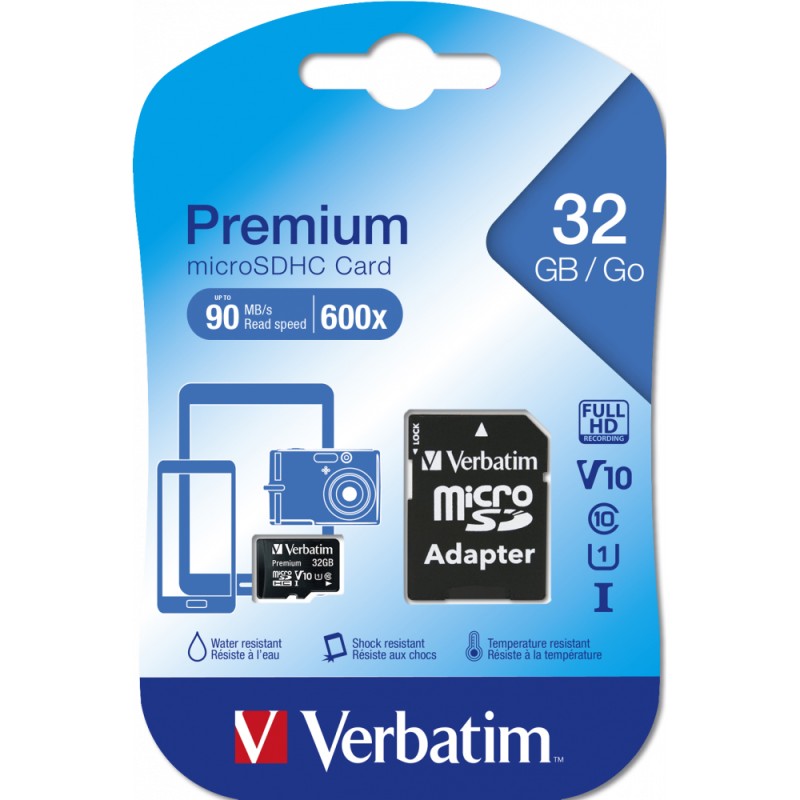 Verbatim U1 MicroSDHC Card 32GB + adapter